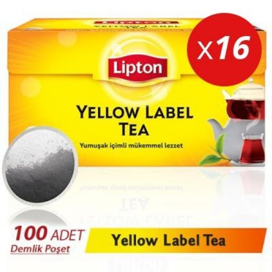 Lipton Yellow Label Demlik Süzen Poşet Çay 48 x 153 gr 16'lı Set