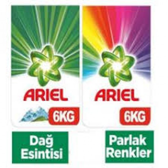 Ariel 6 KG Dağ Esintisi + Ariel 6 KG Parlak Renkler