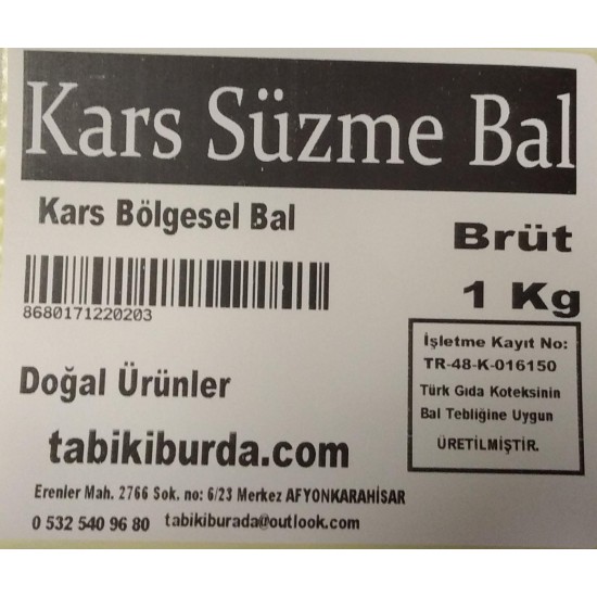 Kars Süzme Bal 1 kg