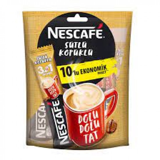 Nescafe 3'ü1 Arada Sütlü Köpüklü Ekonomik Paket 10*17.4 g